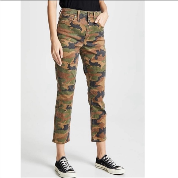 Madewell The High Rise slim Boy Jean Camo Size 24 - Picture 3 of 8
